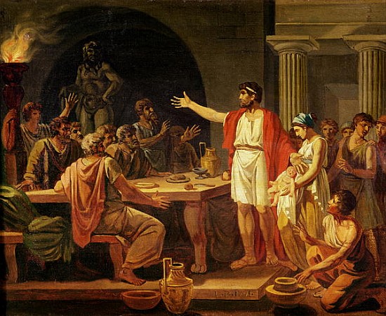 Study for Lycurgus Showing the Ancients of Sparta their King de Jacques Louis David