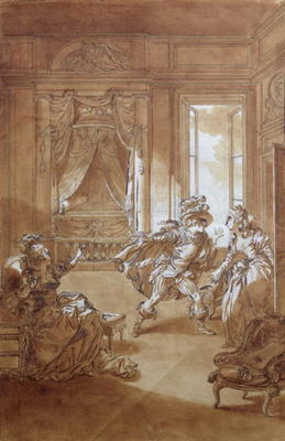 'I am going to kill him...', scene from act II of 'The Marriage of Figaro' by Pierre-Augustin Caron de Jacques Philippe Joseph de Saint-Quentin