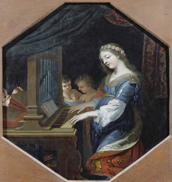 St. Cecilia Playing the Organ de Jacques Stella