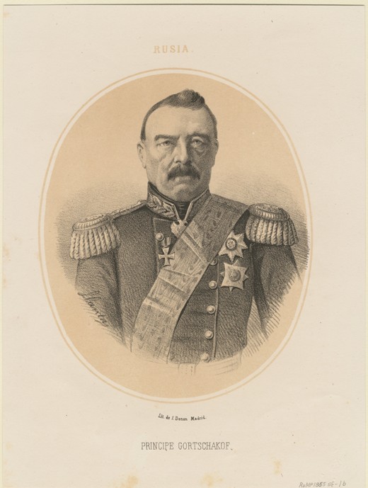Portrait of Prince Mikhail Dmitrievich Gorchakov (1795-1861) de Jacques Francois Gauderique Llanta