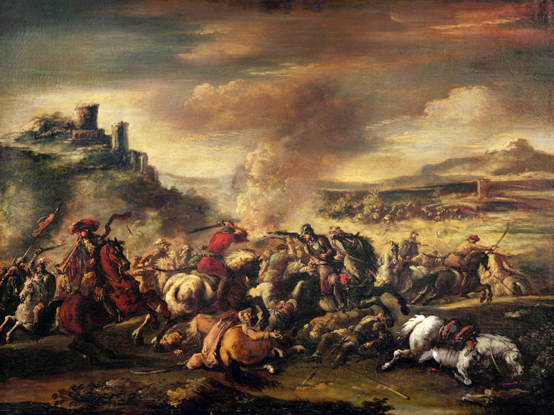 Combat of the Cavalry de Jacques (Le Bourguignon) Courtois