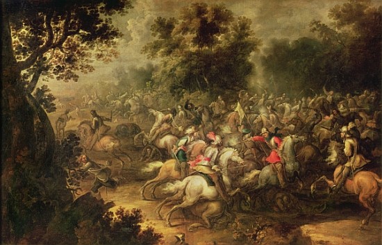 Battle of the cavalrymen de Jacques (Le Bourguignon) Courtois