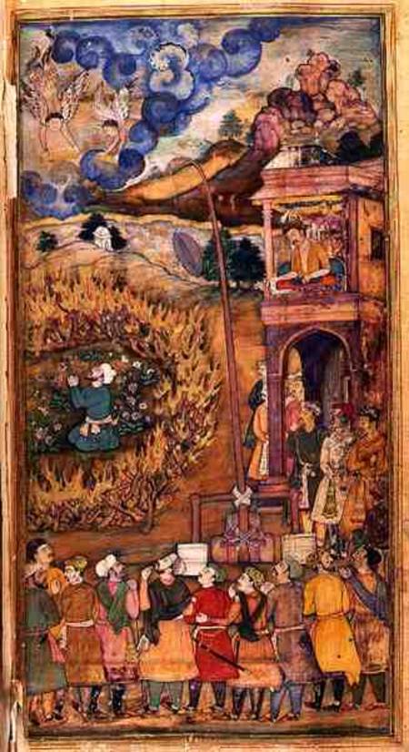 Ibrahim Khalil Praying Within a Circle of Blazing Logs, from the Hadiqat Al-Haqiqat (The Garden of T de Jaganath