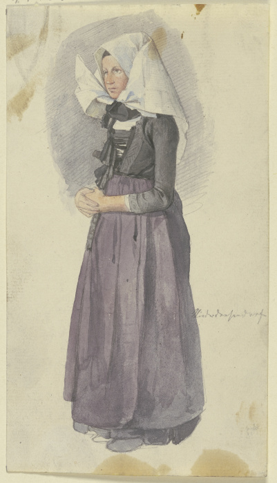 Woman with bonnet de Jakob Becker