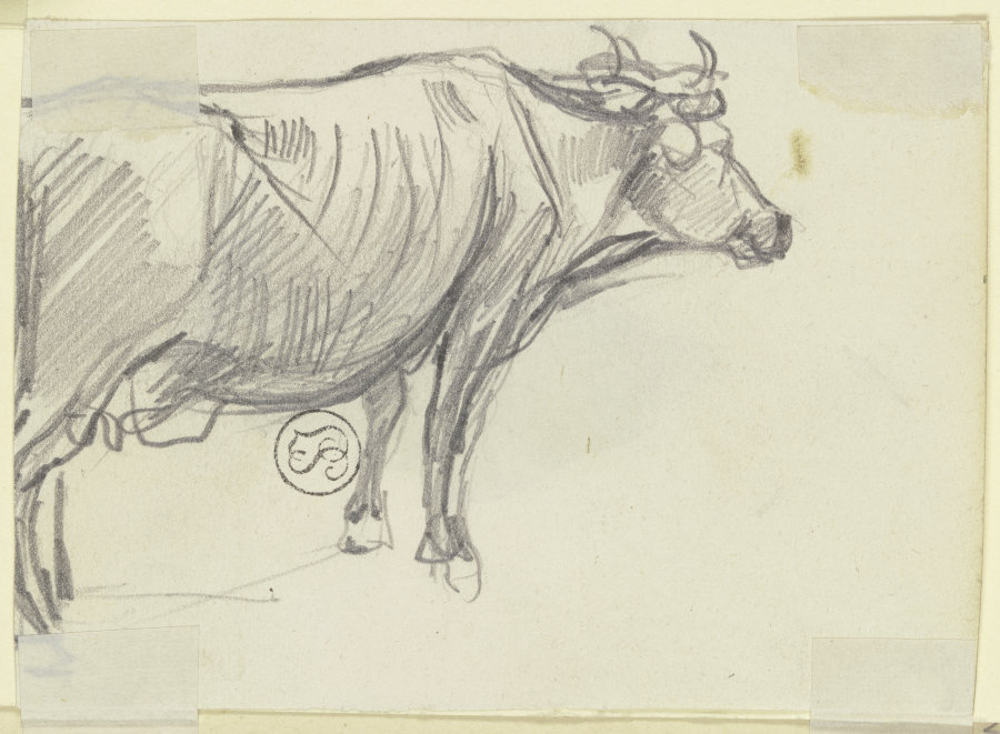 A cow to the right de Jakob Furchtegott Dielmann