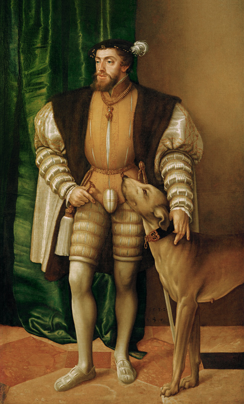 Emperor Charles V with his dog de Jakob Seisenegger
