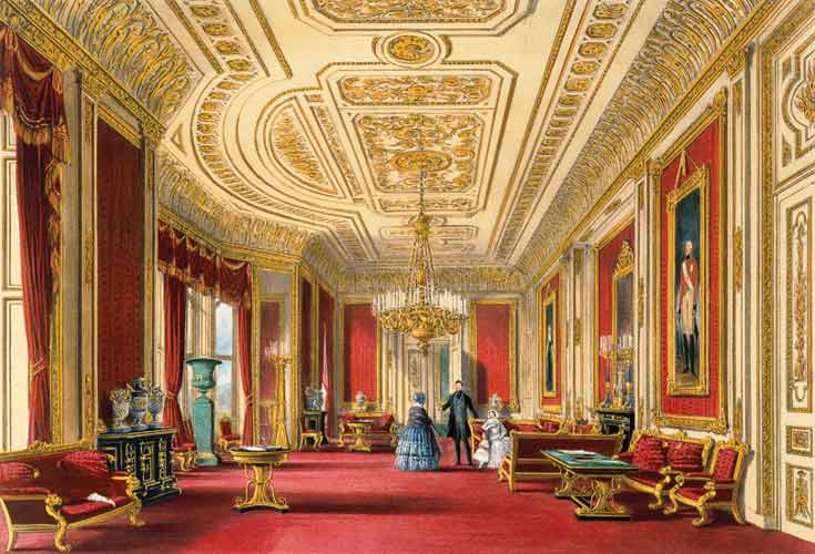 The Crimson Drawing Room, Windsor Castle de James Baker Pyne