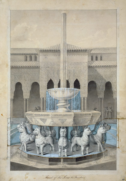 Fountain in the Court of the Lions, Alhambra, from 'The Arabian Antiquities of Spain' de James Cavanagh Murphy
