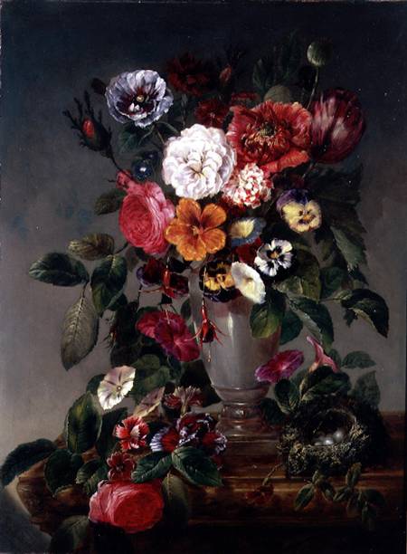 Still Life of Various Flowers in an Urn de James Charles Ward