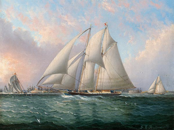 Regatta vor Governors Island, New York., 19. Jahrhundert de James E. Buttersworth