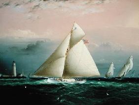 The Cutter Yacht 'Chiquita' in a race off Boston Light