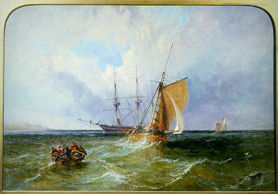 Shipping off the Coast, 1871 (oil on canvas) de James Edwin Meadows