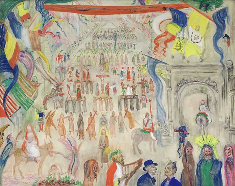 The Procession of the Penitents, Veurne, 1913 de James Ensor