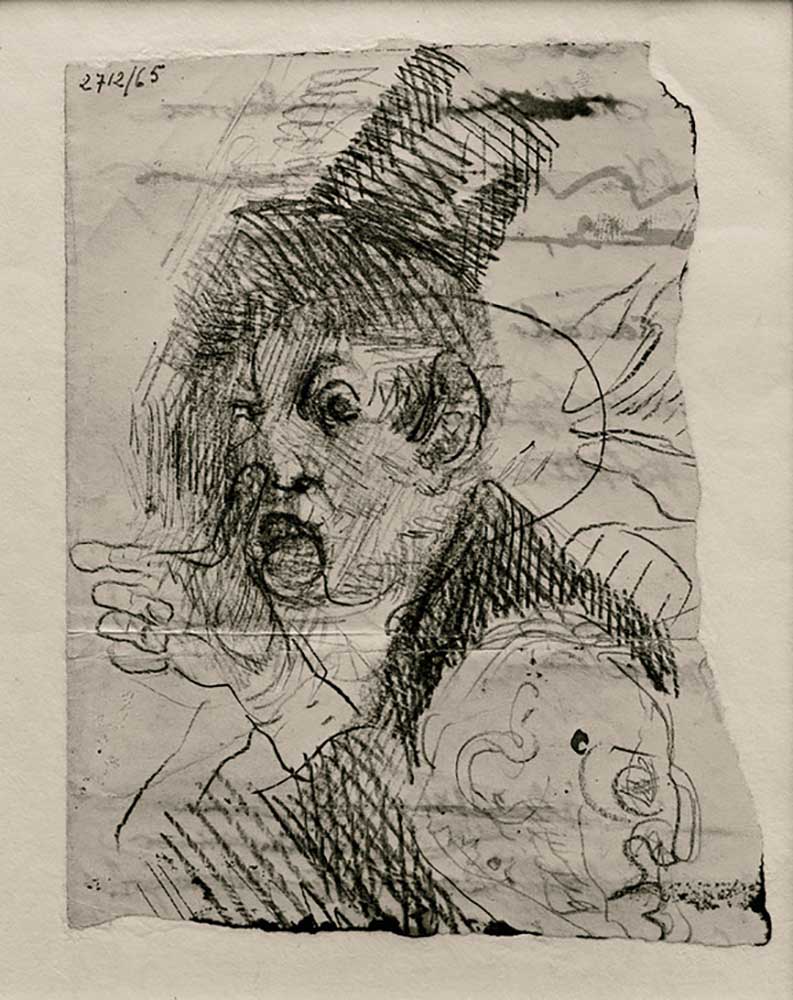 Two heads and one hand de James Ensor