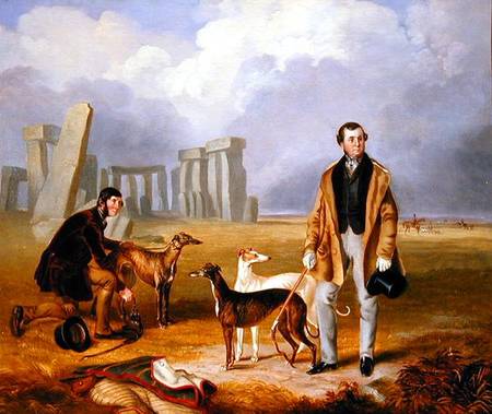 Charles Randell with Greyhounds de James Flewitt Mullock