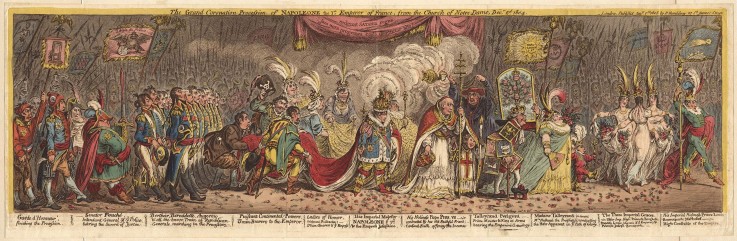 The Grand Coronation Procession of Napoleon the 1st Emperor of France, from the church of Notre-Dame de James Gillray