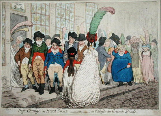 High Change in Bond Street, or La Politesse du Grande Monde, published by Hannah Humphrey in 1796 (h de James Gillray