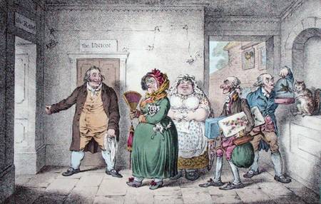 An Old Maid on a Journey, designed by Brownlow North, published by Hannah Humphrey de James Gillray