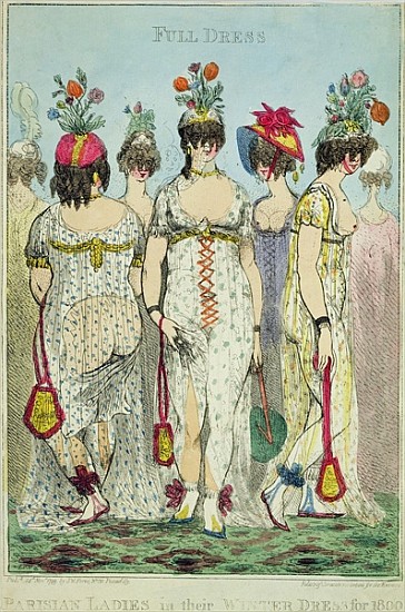 Parisian Ladies in Winter Dresses for 1800, 1799 (copper engraving & w/c) de James Gillray