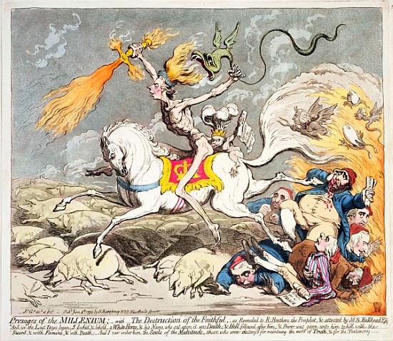 Presages of the Millennium, published by  Hannah Humphrey in 1795 de James Gillray
