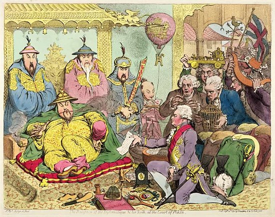 Reception of the Diplomatique and his Suite at the Court of Pekin, c.1793 de James Gillray
