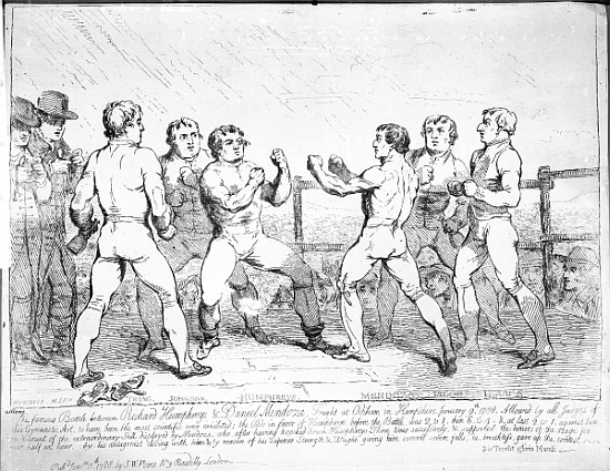 The Famous Battle Between Richard Humphreys and Daniel Mendoza, January 9th 1788 de James Gillray