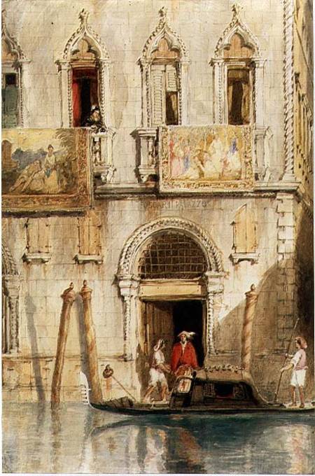 The Steps of the Palazzo Foscari, Venice, 1844 (pencil, ink de James Holland