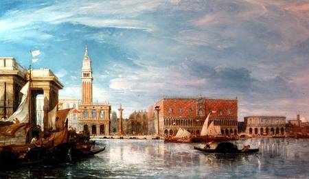 View of the Molo and the Palazzo Ducale in Venice de James Holland