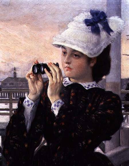 The Captain's Daughter, detail of the girl with her binoculars de James Jacques Tissot