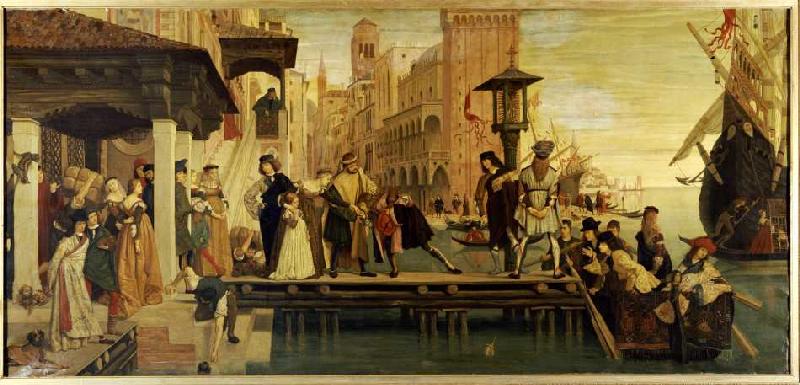 Die Abfahrt des verlorenen Kindes von Venedig de James Jacques Tissot