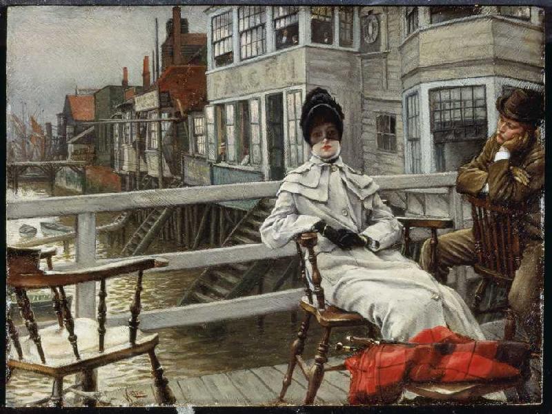 In expectation of the boat (Greenwich) de James Jacques Tissot