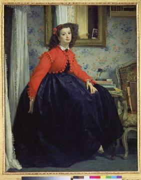 Young woman in red waistcoat