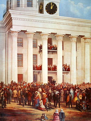 Inauguration of Jefferson Davis at Senate House, Montgomery, Alabama, 18th February, 1861 (oil on ca de James Massolon