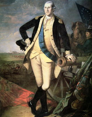 General George Washington (1732-99) at Yorktown, Virginia (colour litho) de James Peale
