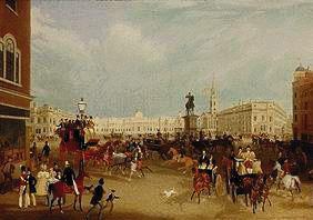 The Trafalgar Square in London
