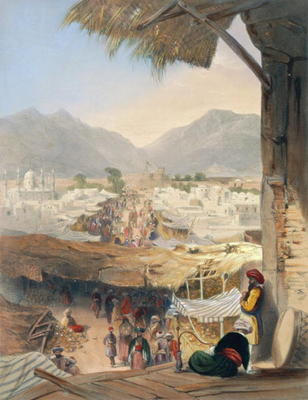 City of Kandahar, its Principal Bazaar and Citadel, Taken from the Nakarra Khauneh, or Royal Band Ro de James Rattray