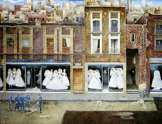 An Incident in the Street of Brides, 2001 (oil on canvas)  de  James  Reeve