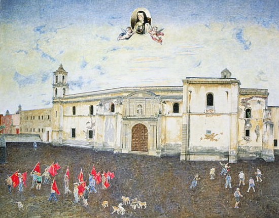 Political Protest, the Cloister of Sor Juana de la Cruz (1648-95) 2001 (oil on canvas)  de  James  Reeve