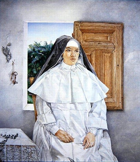 Portrait of Sister Nambo, 1990 (oil on canvas)  de  James  Reeve