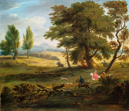 Hunting Party in an Extensive Landscape de James Ross