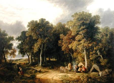 Encampment in a Wooded Landscape de James Stark