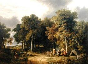 Encampment in a Wooded Landscape