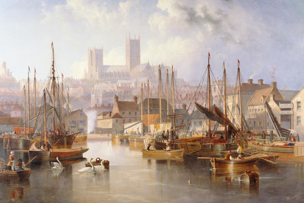 The Brayford Pool and Lincoln Cathedral de James Wilson Carmichael
