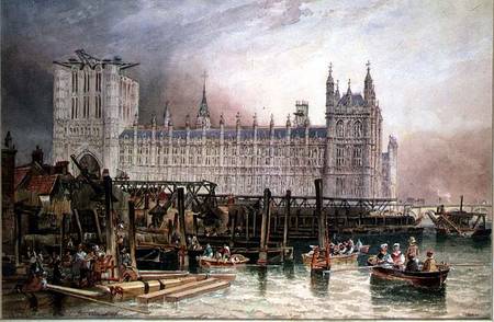 The Houses of Parliament in Course of Erection de James Wilson Carmichael