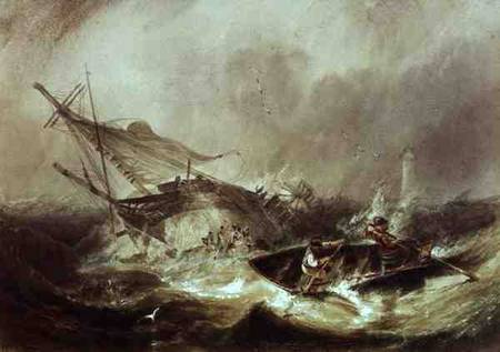 Rowing to rescue shipwrecked sailors off the Northumberland Coast de James Wilson Carmichael