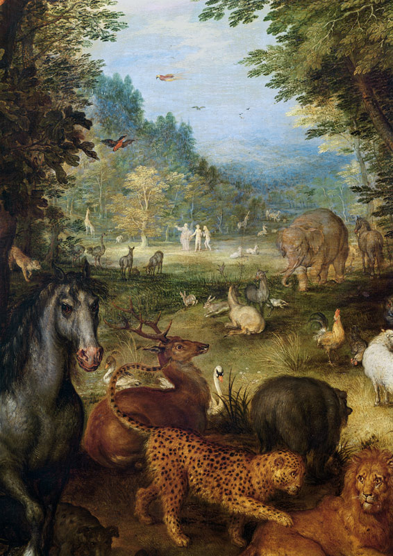 Earth, or The Earthly Paradise, detail of animals de Jan Brueghel (El Viejo)