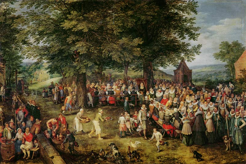The Wedding Banquet de Jan Brueghel (El Viejo)