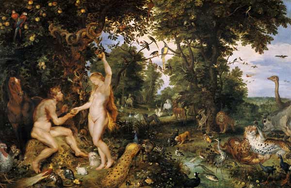 Adam and Eve in Paradise de Jan Brueghel (El Joven)