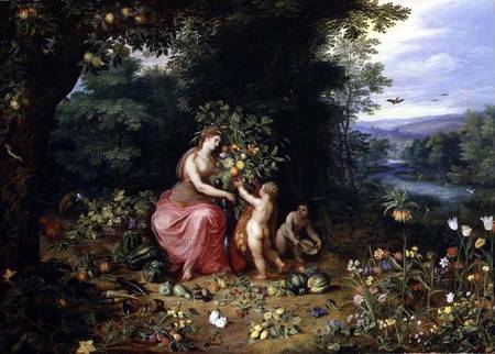 Allegory of Abundance  (for detail see 124327) de Jan Brueghel (El Joven)