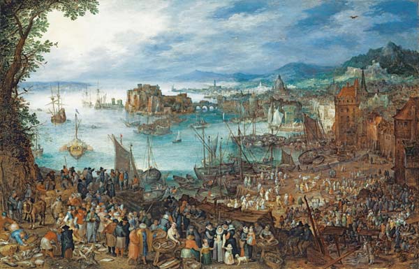 Jan Bruegel t.E./ Great Fish Market/1603 de Jan Brueghel (El Joven)